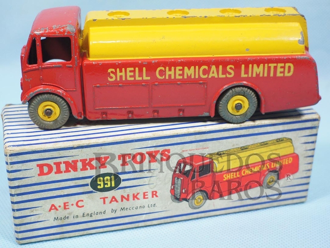 Brinquedo antigo Caminhão Tanque A.E.C. Shell Chemicals Limited Tanker ano 1955