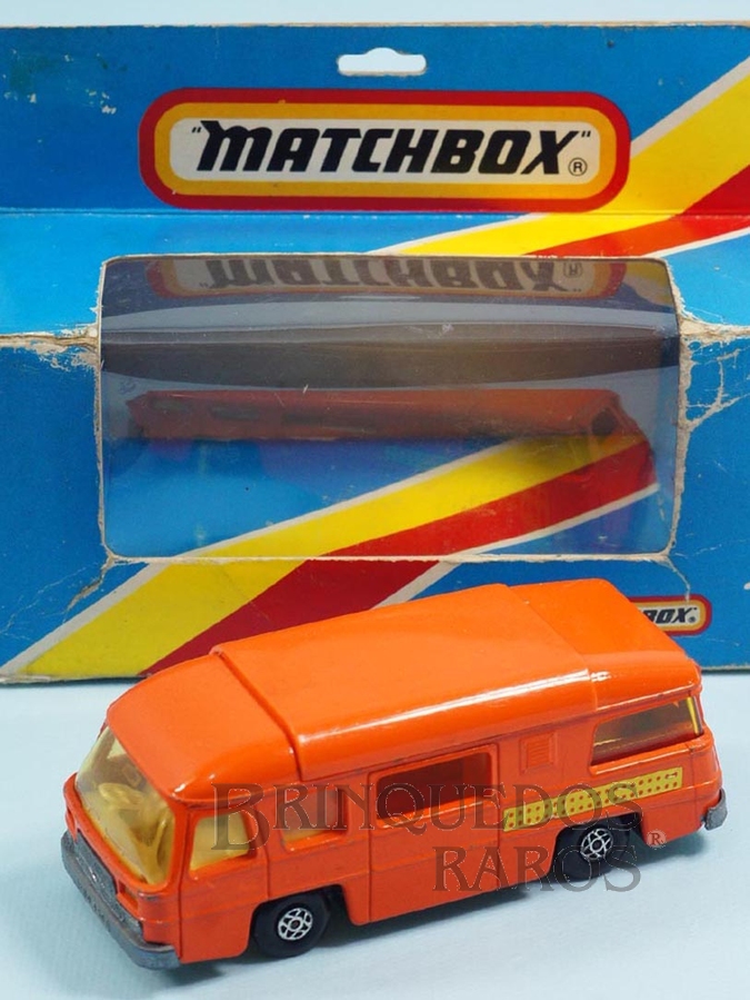 Brinquedo antigo Camping Cruiser Série Speed Kings laranja Brazilian Matchbox Inbrima Década de 1970