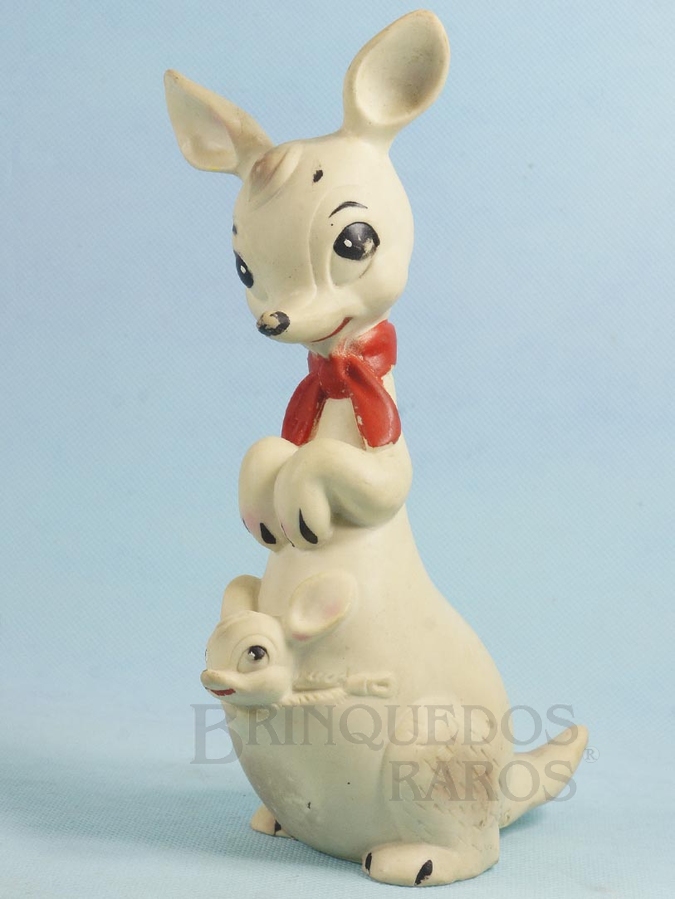 Brinquedo antigo Canguru Bibita com Filhote na bolsa 22,00 cm de altura Criação Edward Mobley Ano 1963






