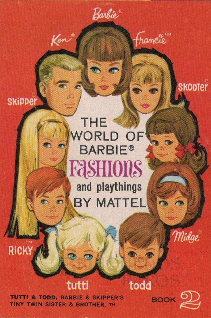Brinquedo antigo Capa do Folheto que vinha nas embalagens da Boneca Barbie e de suas roupas Ano 1966