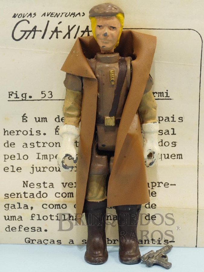 Brinquedo antigo Capitão Li-Karmi Série Novas Aventuras na Galáxia Guerra nas Estrelas Star Wars completo com Folheto de Apresentação Capa e Arma Ano 1983