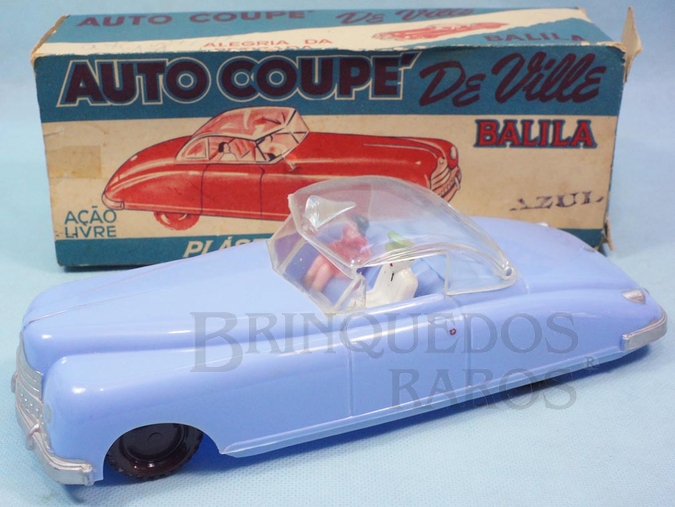 Brinquedo antigo Carro Auto Coupé de Ville com 25,00 cm de comprimento Teto de plástico transparente Década de 1960