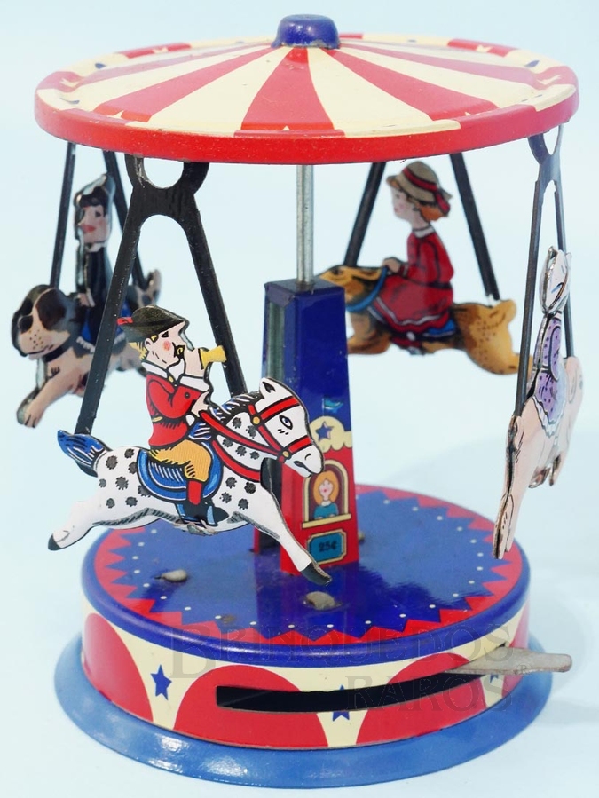 Brinquedo antigo Carrossel Pull & Spin Carousel com 10,00 cm de altura Década de 1990