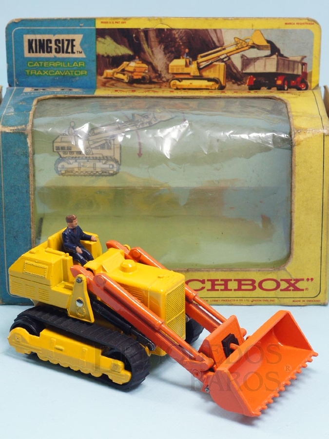 Brinquedo antigo Trator Caterpillar Traxcavator Série King Size Década de 1960