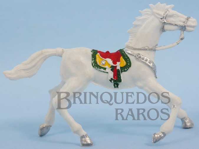 Brinquedo antigo Cavalo de Cowboy branco Casablanca numerado 4 Década de 1960