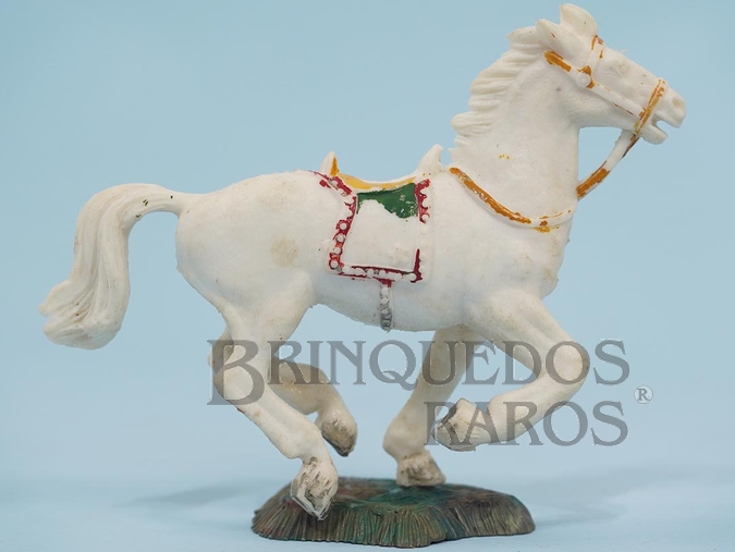 Brinquedo antigo Cavalo de Cowboy branco Série Heróis Década de 1970