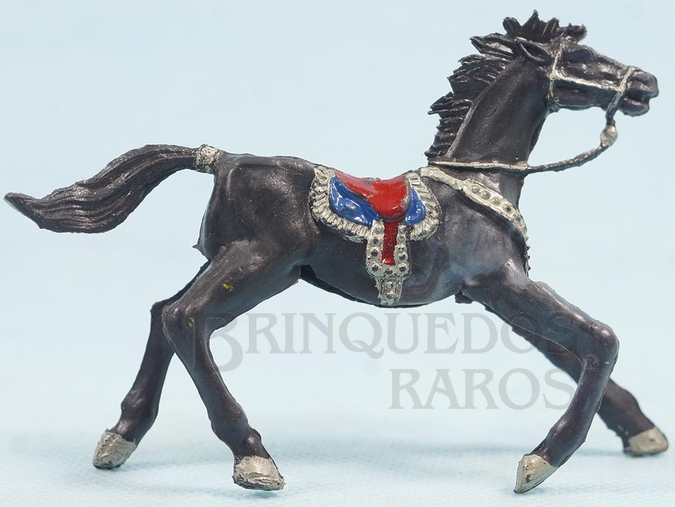Brinquedo antigo Cavalo de Cowboy cinza escuro malhado de plástico marmorizado