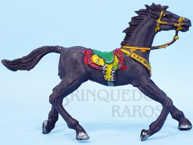 Brinquedo antigo Cavalo de Cowboy marrom escuro