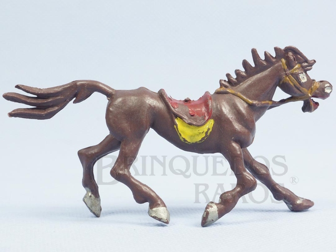 Brinquedo antigo Cavalo de Cowboy marrom Série Brincalhões de Forte Apache Ano 1973