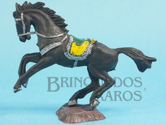 Brinquedo antigo Cavalo de Cowboy preto Série Heróis Década de 1970