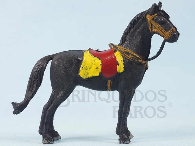 Brinquedo antigo Cavalo de Cowboy preto Séries Planície Selvagem e Independência ou Morte Década de 1970