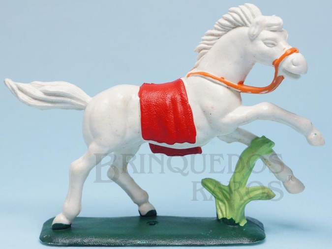 Brinquedo antigo Cavalo índio branco Série Atlantic Ano 1986  