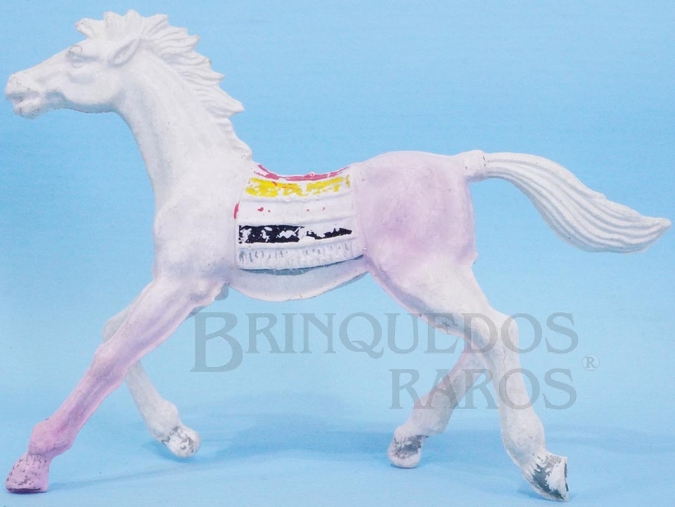 Brinquedo antigo Cavalo índio branco avermelhado