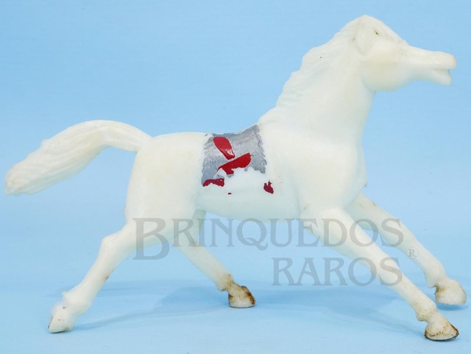 Brinquedo antigo Cavalo Índio branco Década de 1960