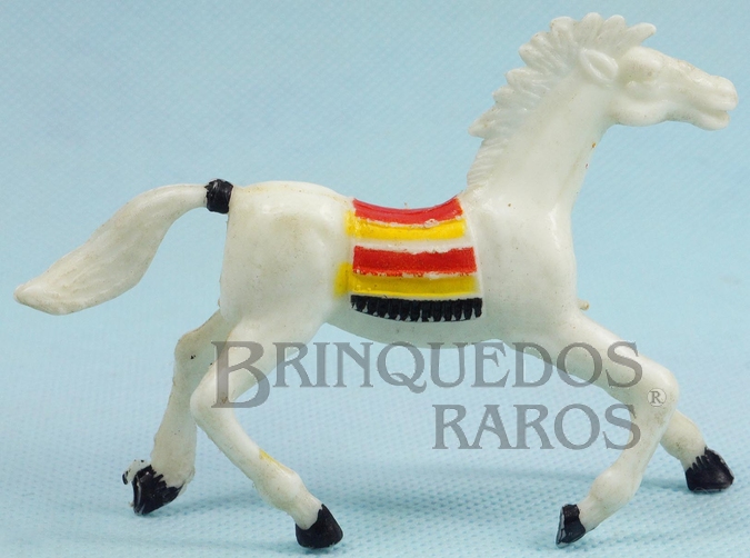 Brinquedo antigo Cavalo índio branco Distribuído pela Trol e pela Viocena Década de 1970