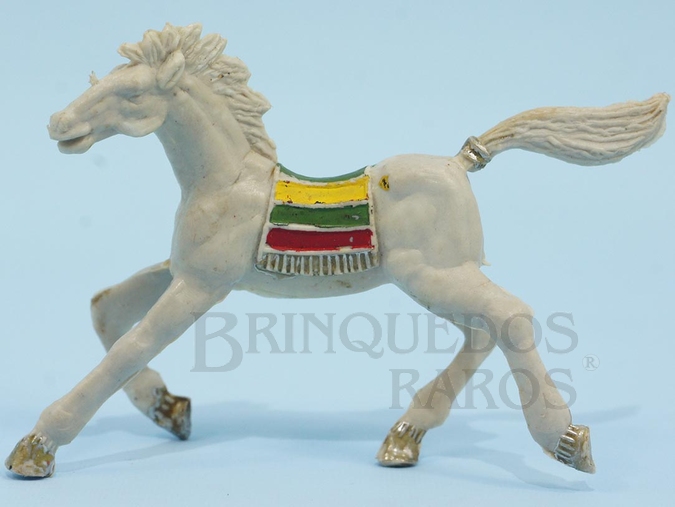 Brinquedo antigo Cavalo índio cinza claro