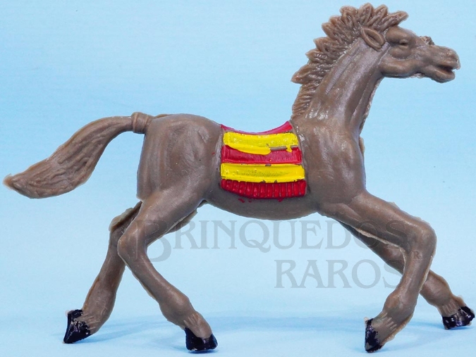 Brinquedo antigo Cavalo índio marrom acinzentado Numerado 2