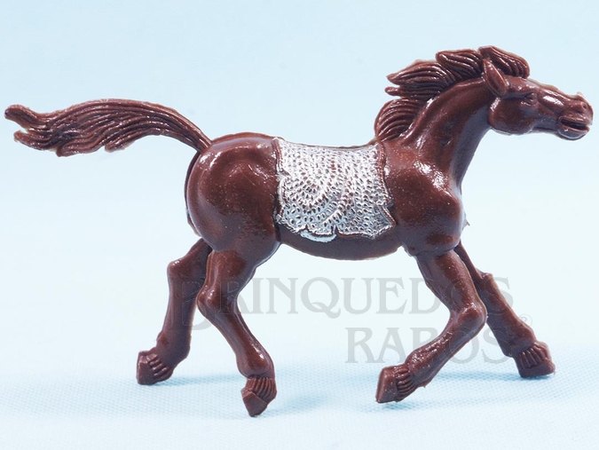 Brinquedo antigo Cavalo índio marrom com 10,00 cm de altura Década de 1970