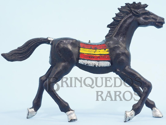 Brinquedo antigo Cavalo índio preto Casablanca numerado 10 