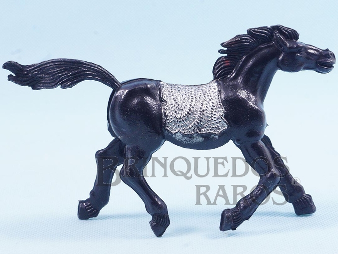 Brinquedo antigo Cavalo índio preto com 10,00 cm de altura Década de 1970