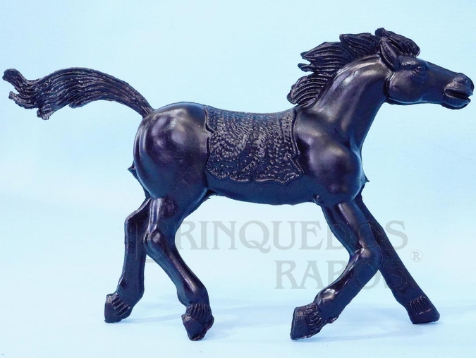 Brinquedo antigo Cavalo índio preto com 10,00 cm de altura Década de 1970