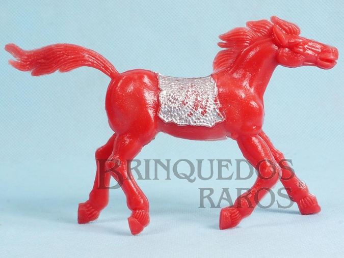 Brinquedo antigo Cavalo índio vermelho com 10,00 cm de altura Década de 1970