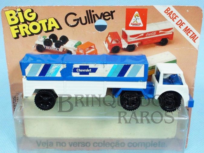 Brinquedo antigo Cavalo Mecânico com Carreta Chevrolet Big Frota Série Transportes Década de 1980 Blister aberto