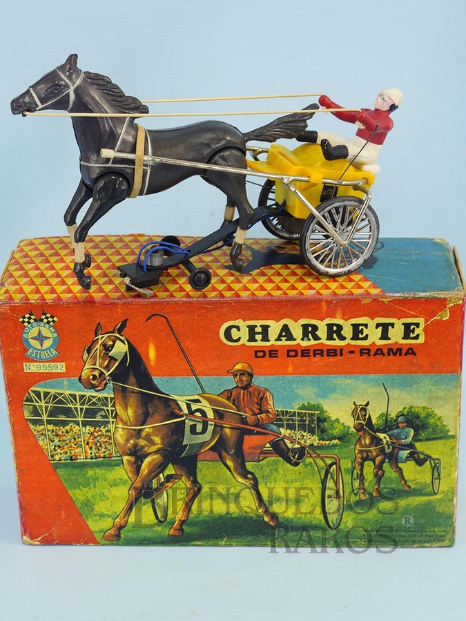 Brinquedo antigo Charrete de Derbi-Rama amarela Ano 1968