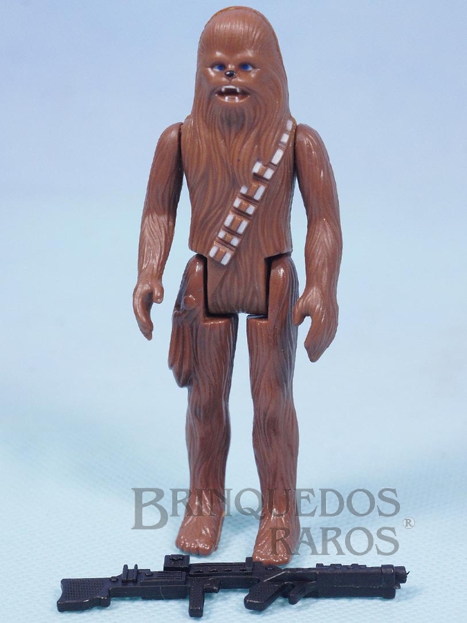 Brinquedo antigo Chewbacca Star Wars Lucas Film perfeito estado completo com Arma Década de 1980