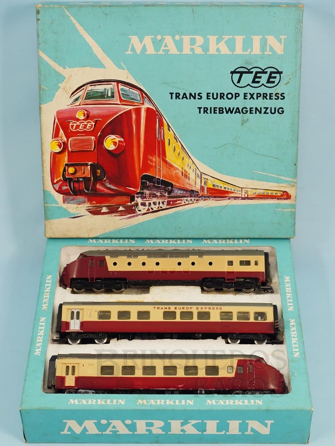 Brinquedo antigo Conjunto Automotriz Diesel Elétrica TEE Trans Europ Express Classe Triebwagen Rodagem Co`Co` Ferrovia Suissa SBB Classificação Koll`s 3070/1 Ano 1965 a 1970 Comprimento Total 70,00 cm 




