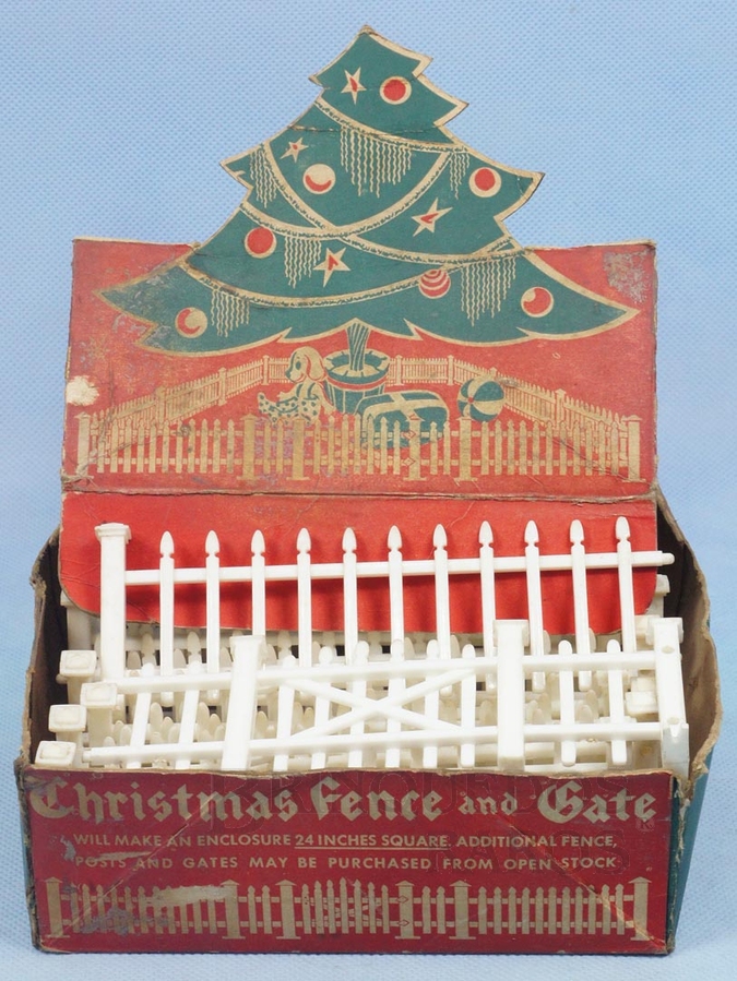 Brinquedo antigo Conjunto com 16 Cercas para colocar em Arvores de Natal Década de 1950
