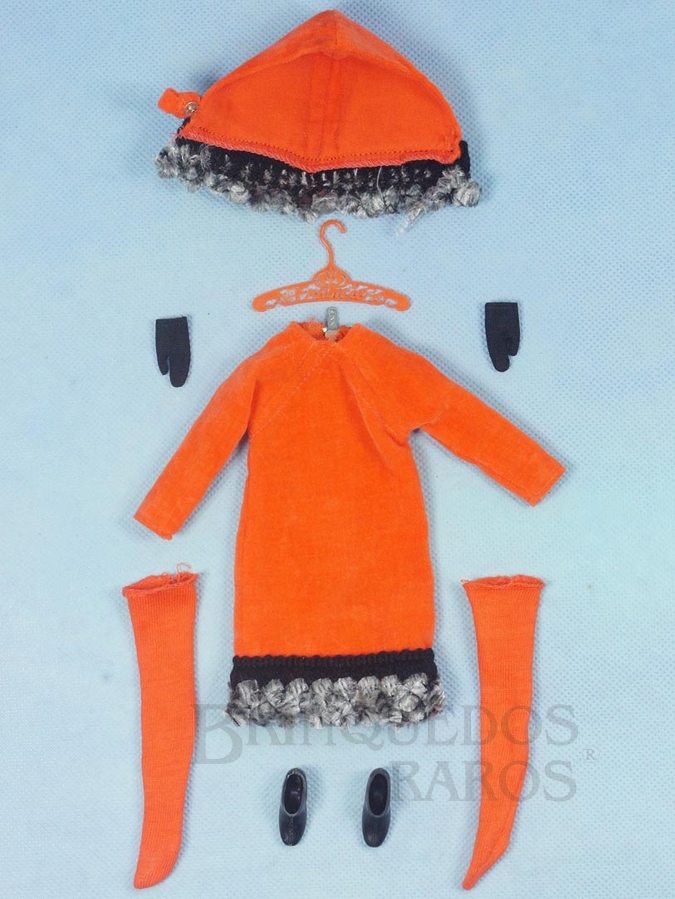 Brinquedo antigo Conjunto completo Orange Cosy com 5 itens Anos 1966 a 1967