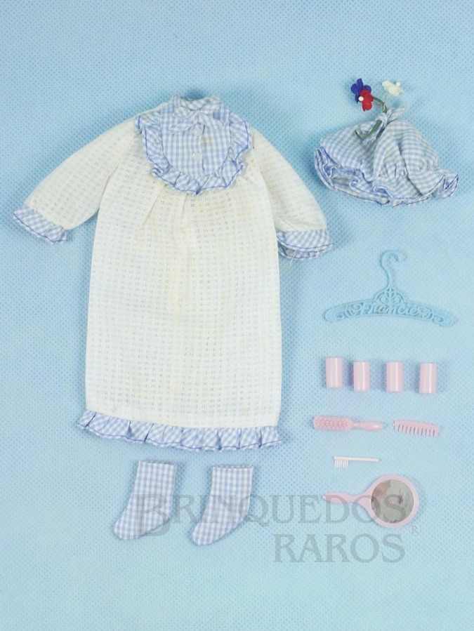 Brinquedo antigo Conjunto completo Tuckered Out com 8 itens Anos 1966 e 1967