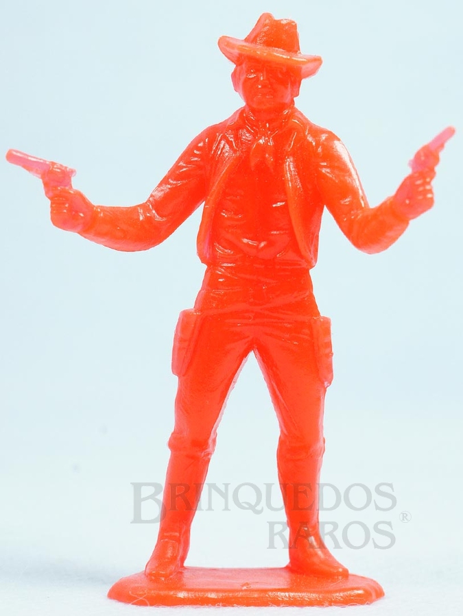 Brinquedo antigo Cowboy a pé com dois revolveres Conjunto Grand Canyon Ano 1985