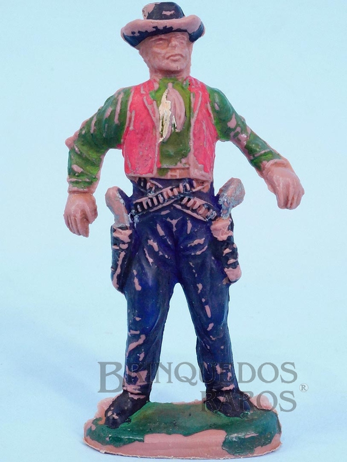 Brinquedo antigo Cowboy de pé em posição de duelo Gulliver Década de 1970