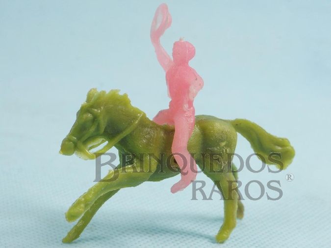 Brinquedo antigo Cowboy montado a cavalo Década de 1970