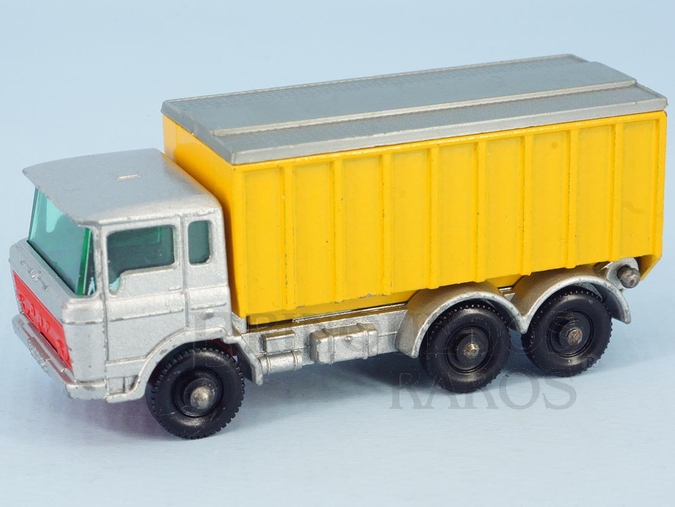 Brinquedo antigo DAF Tipper Container Truck black plastic Regular Wheels