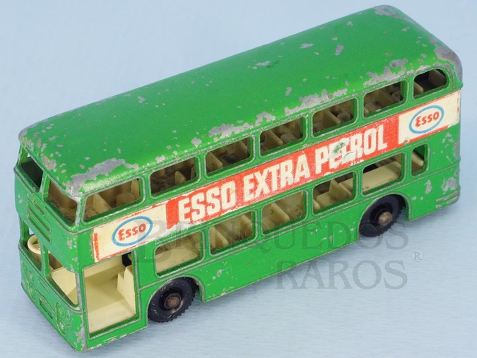 Brinquedo antigo Daimler Bus verde black plastic Regular Wheels