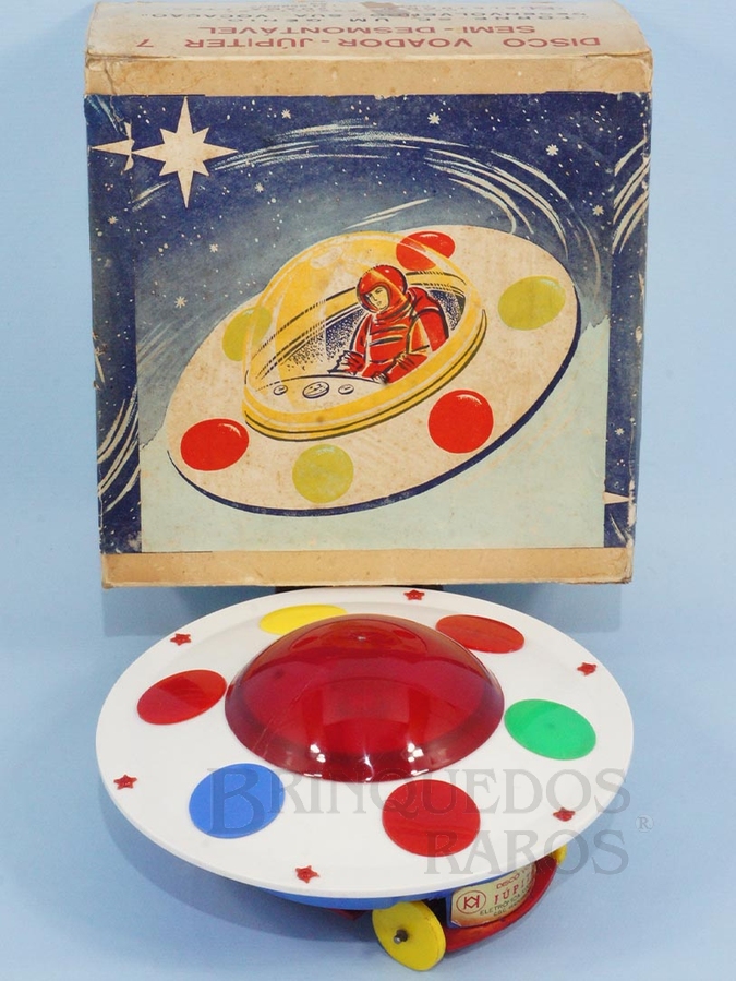 Brinquedo antigo Disco Voador Júpiter 7 Semi Desmontável com 18,00 cm de diâmetro Década de 1970 