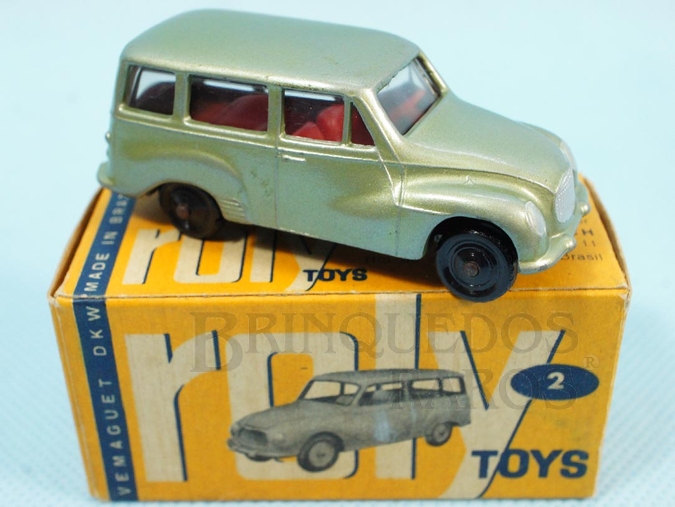 Brinquedo antigo DKW Vemag Vemaguete com 6,00 cm de comprimento verde metálico Década de 1960
