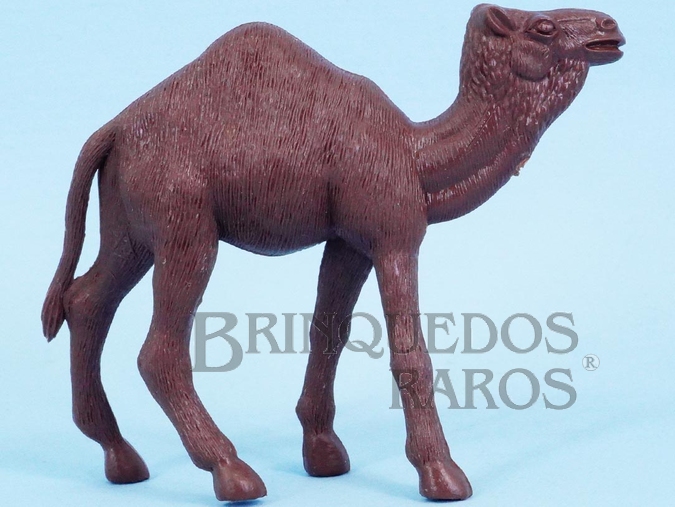 Brinquedo antigo Dromedário de plástico marrom Série Zoológico Década de 1970