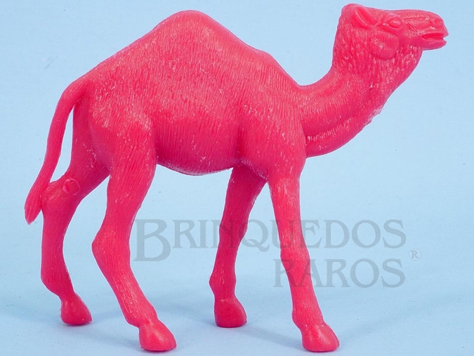 Brinquedo antigo Dromedário de plástico vermelho Série Zoológico Década de 1970