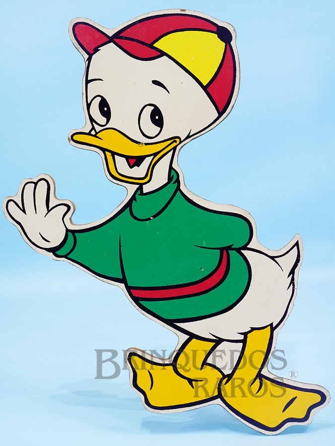 Brinquedo antigo Enfeite de parede Personagem Luisinho com 21,00 cm de altura impressão manual em Duratex sob Licença Walt Disney Década de 1960