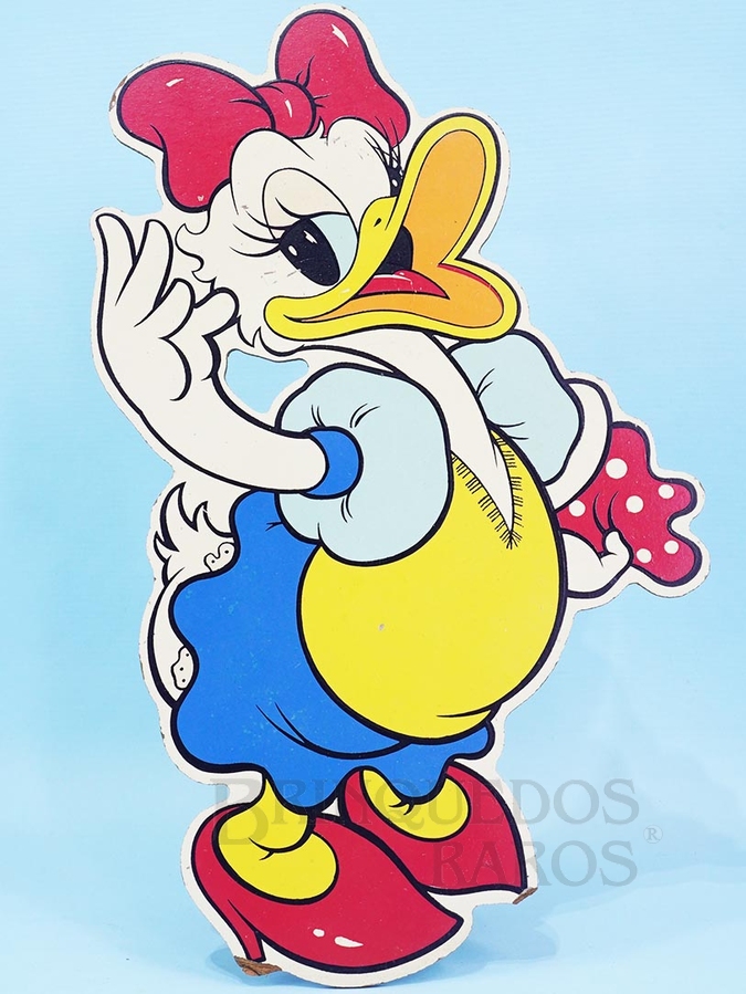 Brinquedo antigo Enfeite de parede Personagem Margarida com 29,00 cm de altura impressão manual em Duratex sob Licença Walt Disney Década de 1960