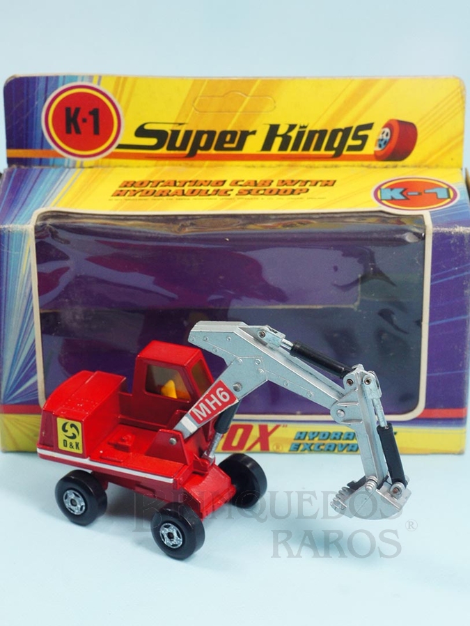 Brinquedo antigo Escavadeira Hydraulic Excavator Série Super Kings Década de 1970