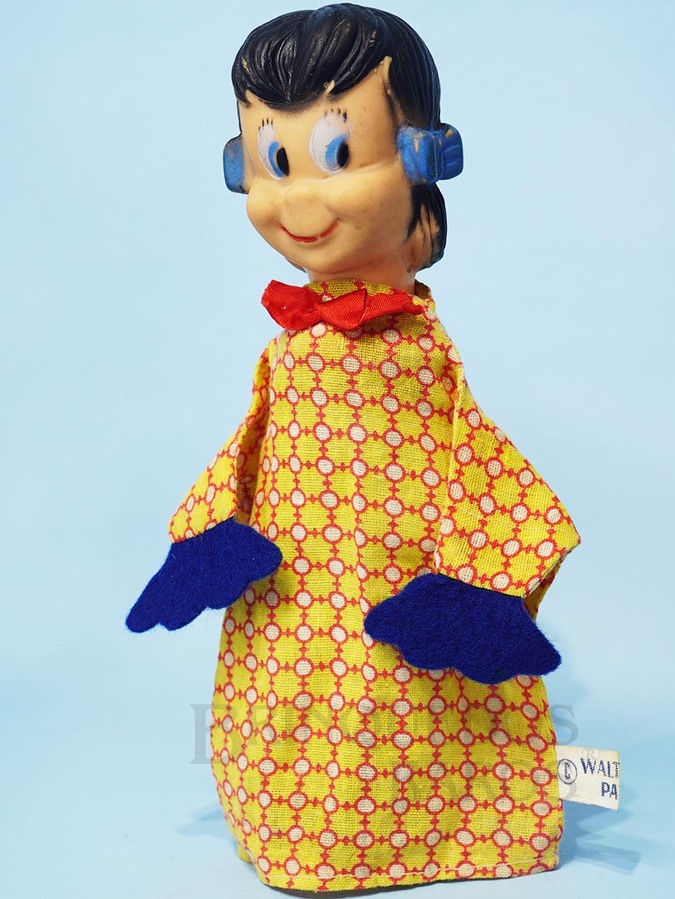 Brinquedo antigo Fantoche Mary Contrary da História O Mundo Encantado dos Brinquedos 22,00 cm de altura Cabeça de vinil Etiqueta Walt Disney Patent Ano 1956