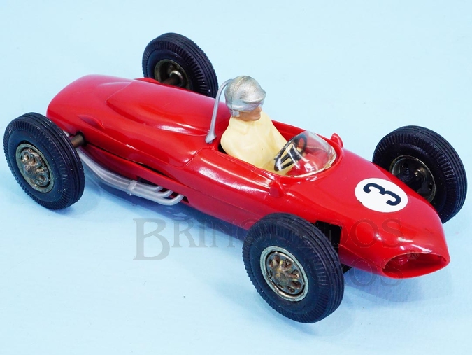 Brinquedo antigo Ferrari Formula 2 Shark Nose vermelha carro do Conjunto Battery 30000 Década de 1960