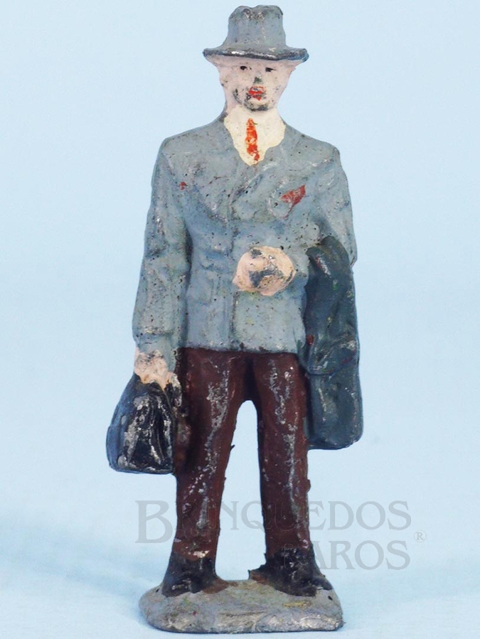 Brinquedo antigo Figura de passageiro para trem elétrico com 4,00 cm de altura Década de 1970
