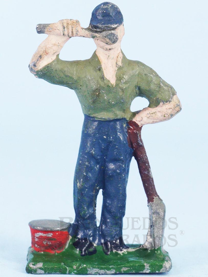 Brinquedo antigo Figura de Trabalhador Ferroviário para trem elétrico com 5,00 cm de altura Década de 1970