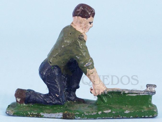 Brinquedo antigo Figura de Trabalhador Ferroviário para trem elétrico com 5,00 cm de altura Década de 1970
